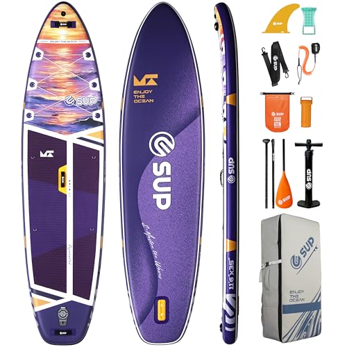 ESUP 11'6"x35" Extra Wide Inflatable Paddle Board, Big Size Stand up Paddleboards for 450lb/3 People/Family/Beginner/Yoga,...