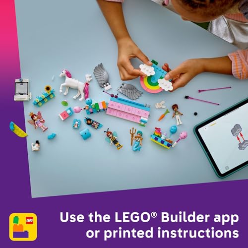 LEGO Friends Costume Party with Unicorn & Fairy Pretend Play Building Toy - Interactive Storytelling Playset with Cat and ...