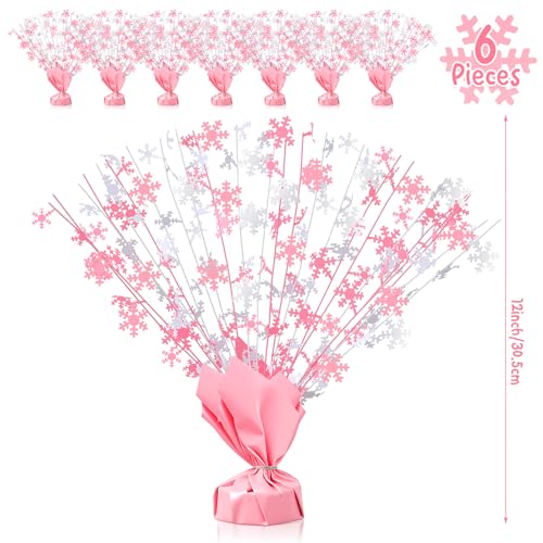 Ceenna 6 Pcs Winter Wonderland Decoration Snowflake Table Decorations Winter Metallic Gleam Foil Spray Centerpieces Christ...