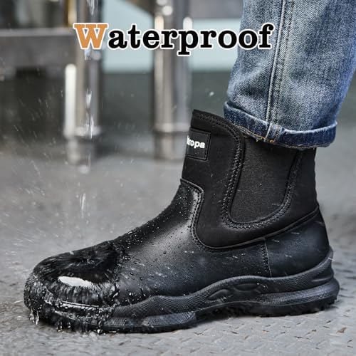 Nutropa Non Slip Work Boots for Men Waterproof Oil Resistant Lightweight for Food Service Shoes Kitchen Chef Shoes Casual ...