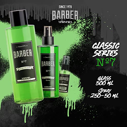 Marmara Barber Cologne - Best Choice of Modern Barbers and Traditional Shaving Fans Glass Bottle (500 ml, No7)