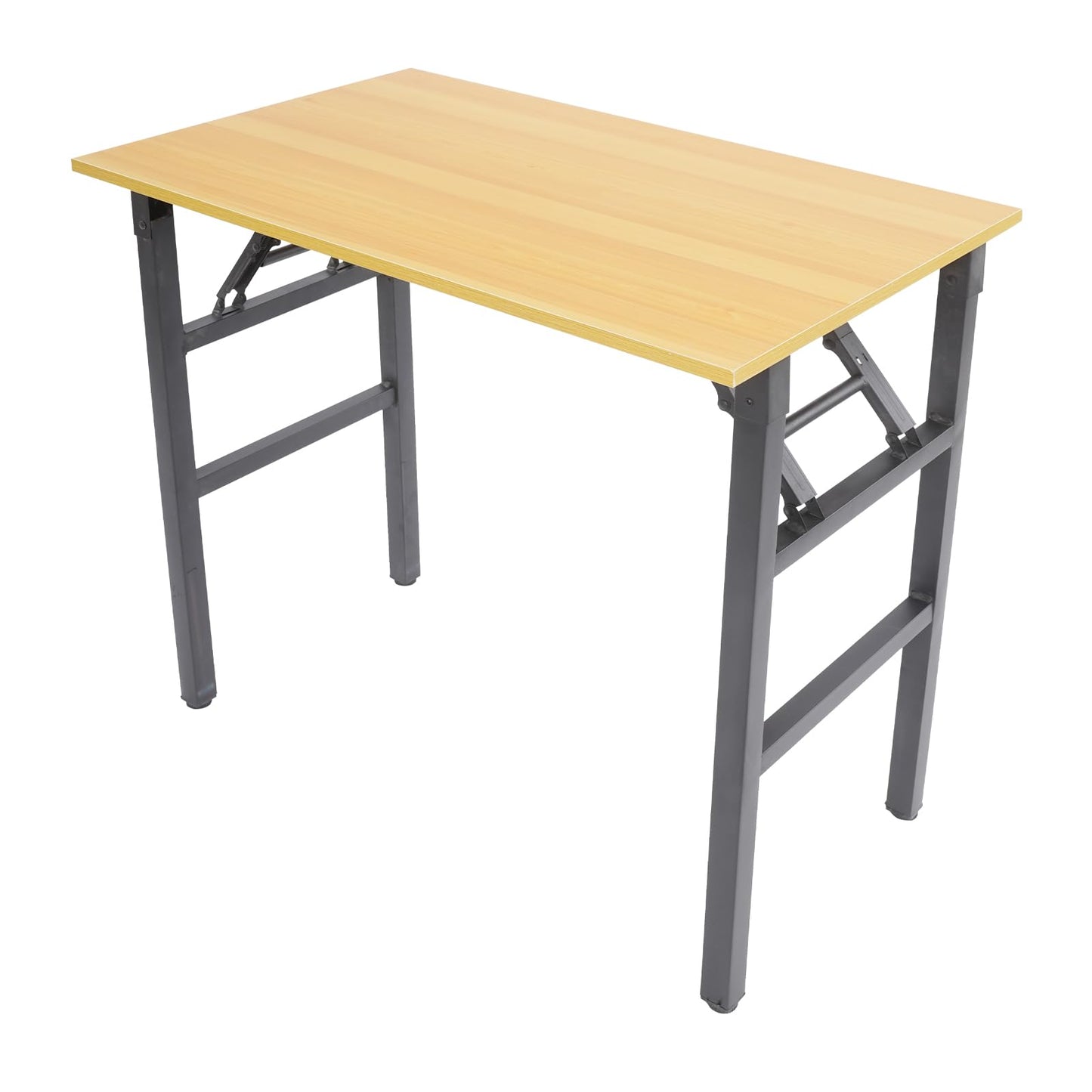 VitaChicuy Folding Desk Assembly Single-Tier Folding Computer Table Rectangular Foldable Desk Freestanding Foldable Table for Home, Office, Bedroom 165.35lbs Capacity (31.5 * 19.6 * 29.5in, Yellow)