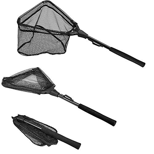 PLUSINNO Telescopic Fishing Rod and Reel Combo(1.98M 6.49FT),Fishing Net Fish Landing Net, Durable Nylon Material Mesh, Sa...