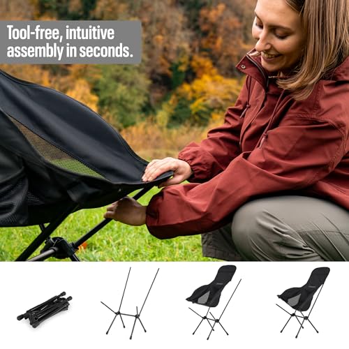Temple Street Equipment TSE HC100 Camping Chair, 3.36lbs Lightweight Folding Chair with Cup Holder, Portable and Easy to C...
