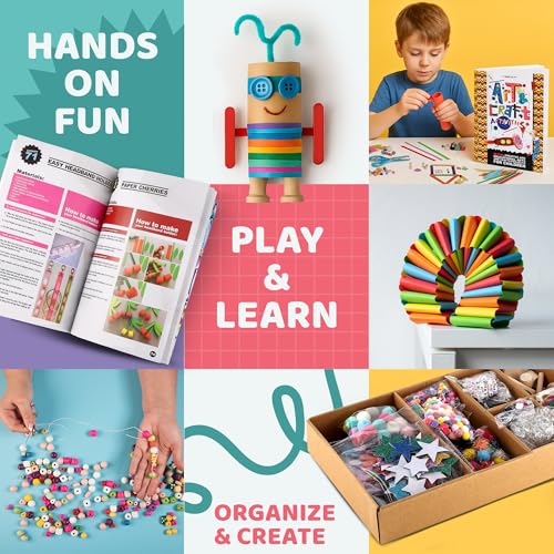 A&R CO. 3000+ Pcs Arts and Crafts Supplies & Materials for Kids - Ultimate Bulk Craft Kit for Boys & Girls with 99 Activit...