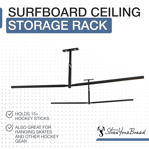 StoreYourBoard Standup Paddleboard and Surfboard Ceiling Storage Rack, Adjustable Garage Mount Hanger, Heavy Duty