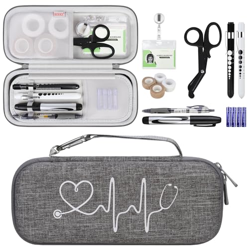 BOVKE Stethoscope Case Kit, 15 Pcs Tool Set Perfect Nurse Gift Include Stethoscope Case, Medical Scissor, Bandage Wraps, 2...