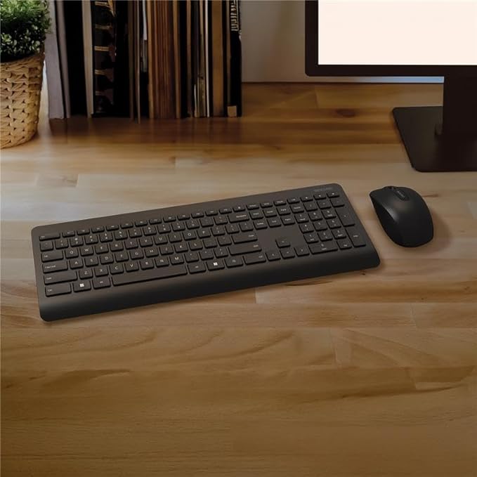 Incase Wireless Desktop 900 Keyboard and Mouse Combo - Designed by Microsoft – Quiet Touch Keys, Ambidextrous Design, Customizable Hotkeys, Two Year Battery Life – Black