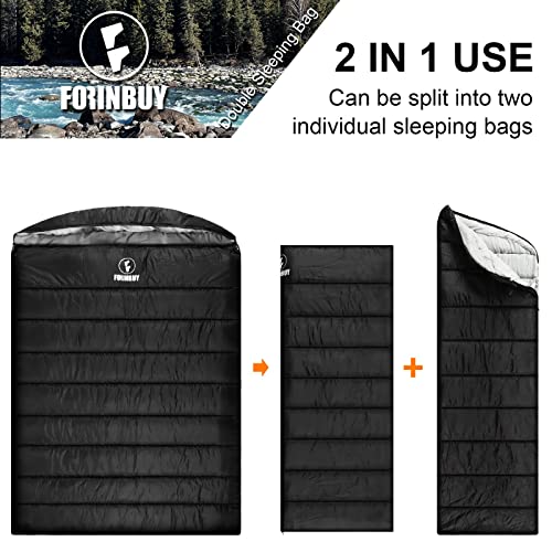 FORINBUY 0 Degree Double Sleeping Bag for Adults, 2 Person Cold Weather Queen Size Sleeping Bag for Camping, RV Travel, or...