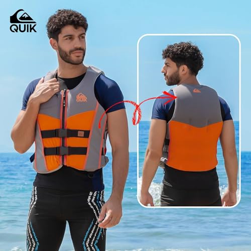 QUIKSILVER Men's Life Vest& Youth Life Vest, USCG and Transport Canada Approved Evoprene PFD, Personal Flotation Device Le...