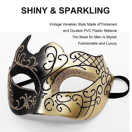Ralleyfun Masquerade Mask for Men Couple Venetian Mask for Halloween Mardi Gras Costume Party Prom Ball