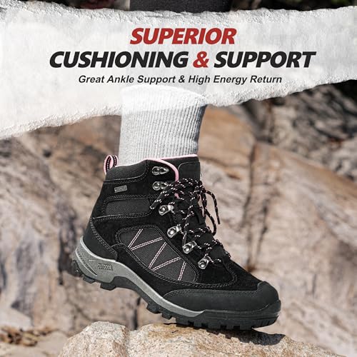 R CORD Hiking Boots Women Waterproof Ankle Support Womens Hiking Boots Backpacking Boots Breathable Non-slip Durable Boots...