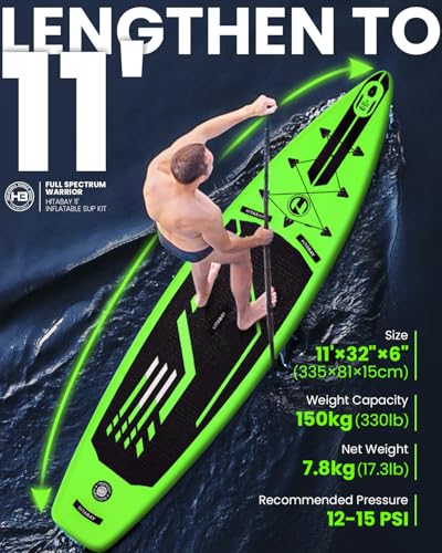 Inflatable Stand Up Paddle Board with Premium SUP Accessories & Camera Mount, Inflatable Ultra-Light (17.3lbs) Paddle Boar...