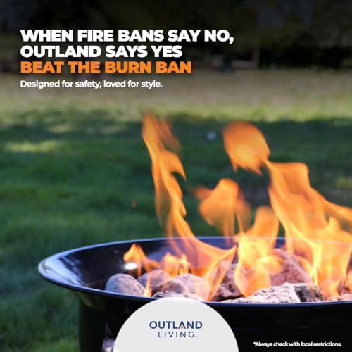 Outland Living Portable Propane Fire Pit, 19-inch, 58,000 BTU with Fire Pit Cover & Carry Kit, Smokeless Gas Firebowl | Pe...
