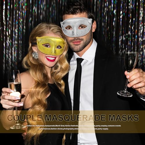 Ralleyfun Masquerade Mask for Men Women Couple Ventian Halloween Masks for Party Prom Ball