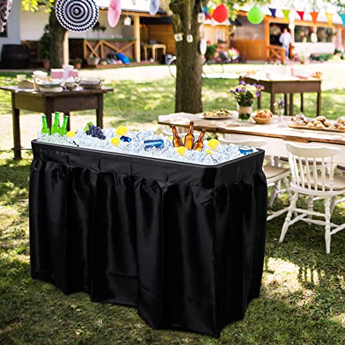 VINGLI 4 Foot Folding Party Ice Cooler, Portable Tailgate Camp Fishing Cleaning Table, Plastic with Matching Skirt, Ice Ta...