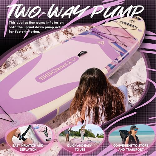 ATPROSS 11'6"x35" Inflatable Paddle Board, 450lbs Extra Wide Stand Up Paddleboard for Adults with Premium SUP Accessories ...