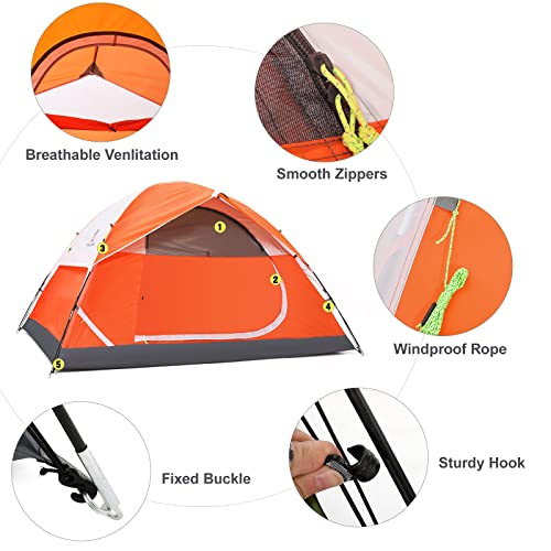 CAMEL CROWN 4/6 Person Tent Waterproof Lightweight Portable Backpacking Tent for Outdoor Camping Hiking