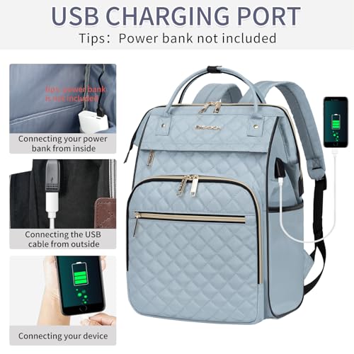 EMPSIGN 17 Inch Laptop Backpack for Women, Work Business Travel Computer College Bags, Large Capacity Water-repellent Quil...