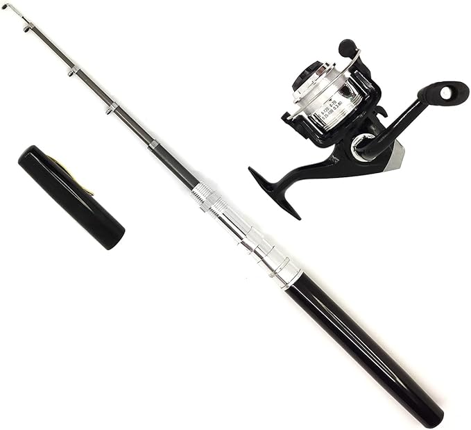 Portable Small Pen Fishing Rod and Spinning Reel Combo, 38inches Pocket Mini Fishing Kit Telescopic Fishing Pole for River...