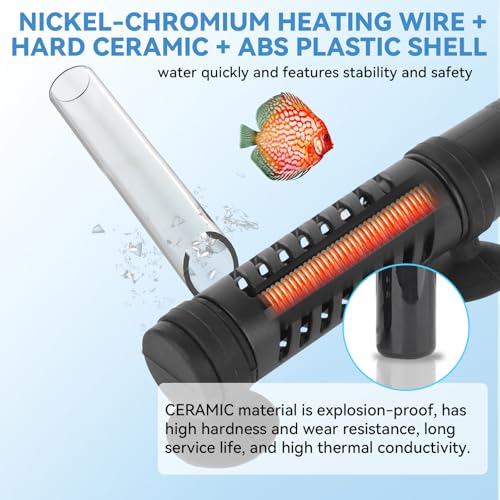 hygger Ceramic Submersible Aquarium Heater, New Explosion-Proof Fish Tank Water Heater with External Temp Controller Auto ...