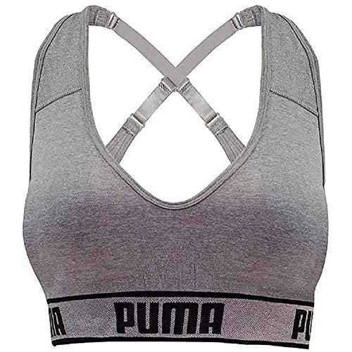 Puma Ladies Sports Bra Extra Large Size, 2 Count, Black-Gray