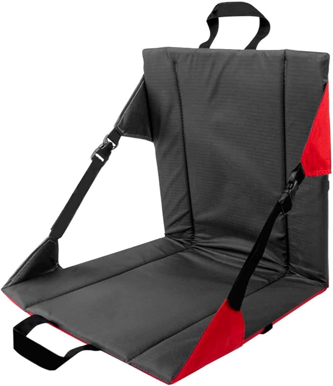LynsaTac Folding Stadium Seat Cushion with Backrest, Portable Bleacher Pad for Camping, Fishing,15.8'' x 16.5'',Lightweight Chair with Backrest for Outdoor Sports and Concerts