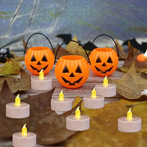 Nancia Tea Lights, 50PACK Flameless LED Tea Lights Candles, Flickering Warm Yellow, 200 Hours Battery-Powered Tea Light, I...