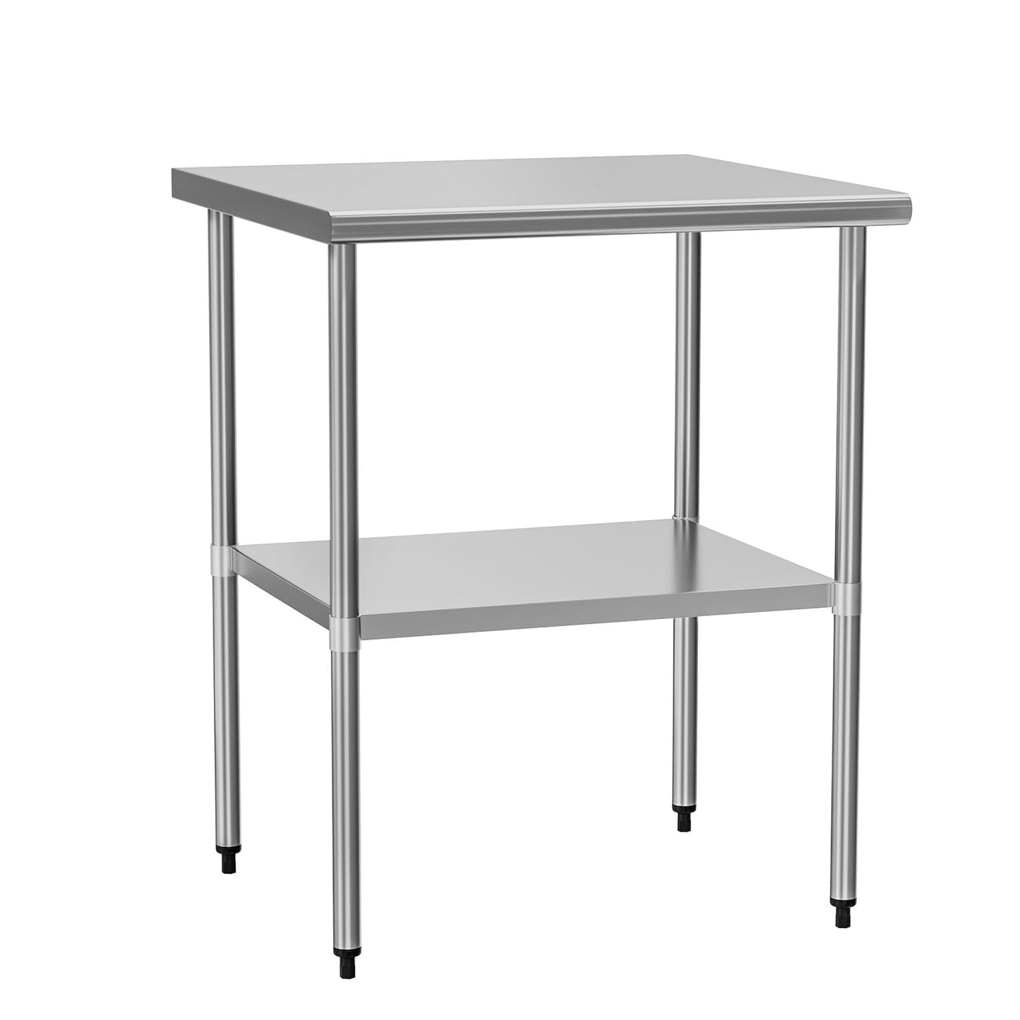 HOCCOT Stainless Steel Table for Food Prep & Work 30 x 36 inches Utility Table with Adjustable Undershelf, Commercial Workstation in Kitchen, Garage, Outdoor BBQ