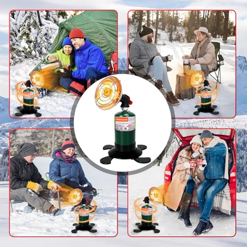 Portable Propane Heater for Camping, Outdoor Space Tent Heater, Self-Ignition Radiant Cordless Heater, Gas Heater with Fol...
