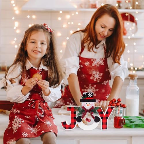 Christmas Table Decorations Wooden Joy Table Centerpieces Snowman Table Sign Standing Tabletop Merry Christmas Decoration ...