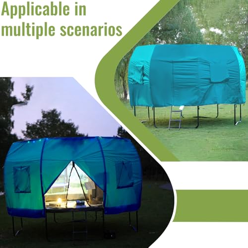 Gardenature 10FT/12FT/14FT Trampoline Tent(Tent Only), Fit Round Trampolines, Shade Cover with LED Light, Outdoor Trampoli...