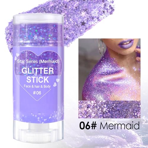 Body Glitter Stick,Halloween Face Hair Glitter Makeup for Kids Women,Waterproof Hair Glitter,Singer Concert Festival Rave ...