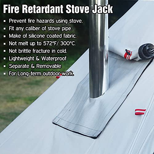 4 Persons 5lb Lightweight Tipi Hot Tents with Stove Jack, 7'3" Standing Room, Teepee Tent for Hunting Family Team Backpack...