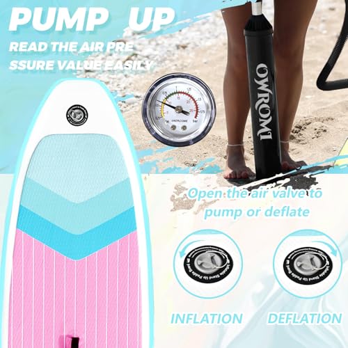 OWROMI Inflatable Stand Up Paddle Boards with Premium SUP Paddle Board Accessories, Wide Stable Design, Anti-Slip EVA Deck...