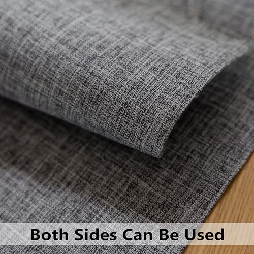 Demetex Grey Placemats Set of 4 Farmhouse Heat Resistant Linen Table Place Mats Washable Cloth Plate Mats for Party Picnic...