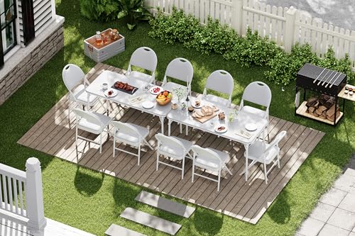 coucheta 5-Piece Rectangle Folding Table and Chairs Set, Foldable Portable Card Table and Chairs, Scratch & Stain Resistan...