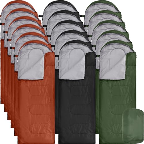 Tudomro 16 Pack Winter Camping Sleeping Bags Bulk for Homeless Adults Cold Weather Lightweight Waterproof Compact Backpack...