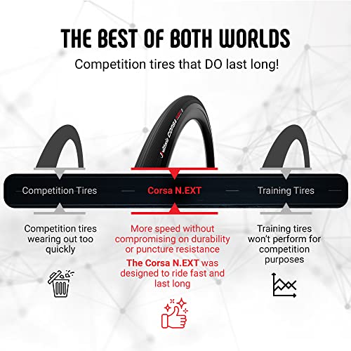 Vittoria Corsa N.EXT G2.0 Road Bike Tires for Training and Competition (34-622 Foldable, Black)