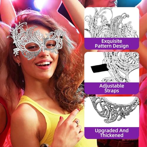 Gorbgle Venetian Lace Masquerade Mask for Women, Elegant Eye Mask for Carnival, Ball, Wedding, Mardi Gras Costume Party
