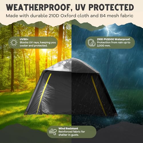 CloudCamp Inflatable Tents for Camping- 6 People Waterproof Oxford Fabric(210D), Quick Setup Air Tent with Manual & Batter...