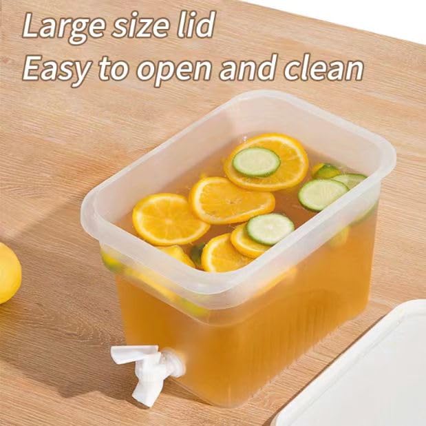 BEWBBAT 2 Pack 1.3 Gallon Fridge Drink Dispenser with Spigot, Leak-proof Plastic Beverage Drink Dispenser Refrigerator Ice...