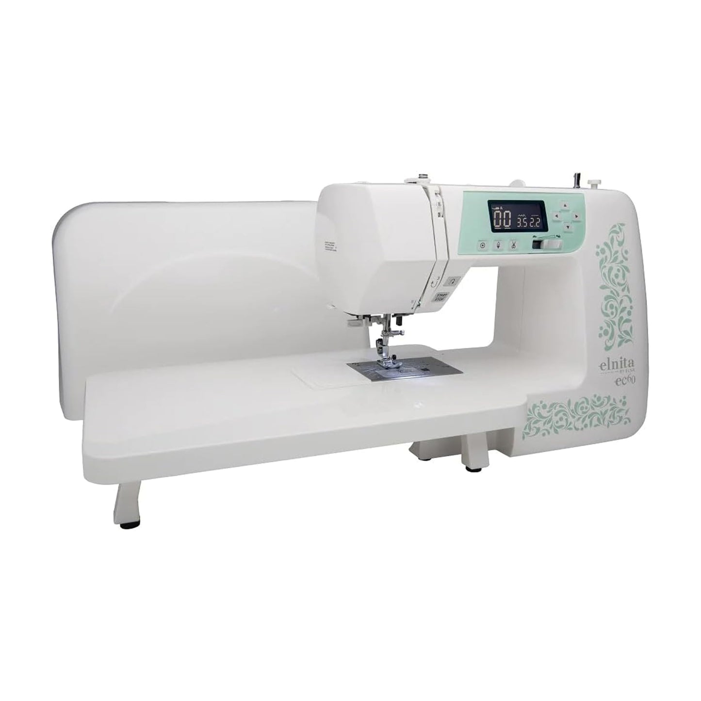 Elna Elnita ec60 Computerized All Around Sewing Machine for Sewing and Quilting with 60 Built-in Stitches, Thread Cutter, Needle Threader, and Locking Stitch Buttons for Home