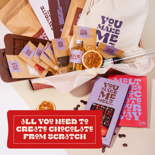 Craftly's Chocolate Making Kit: Create Delicious, Natural Chocolate at Home | Complete Set with Toppings | A Thoughtful Gi...