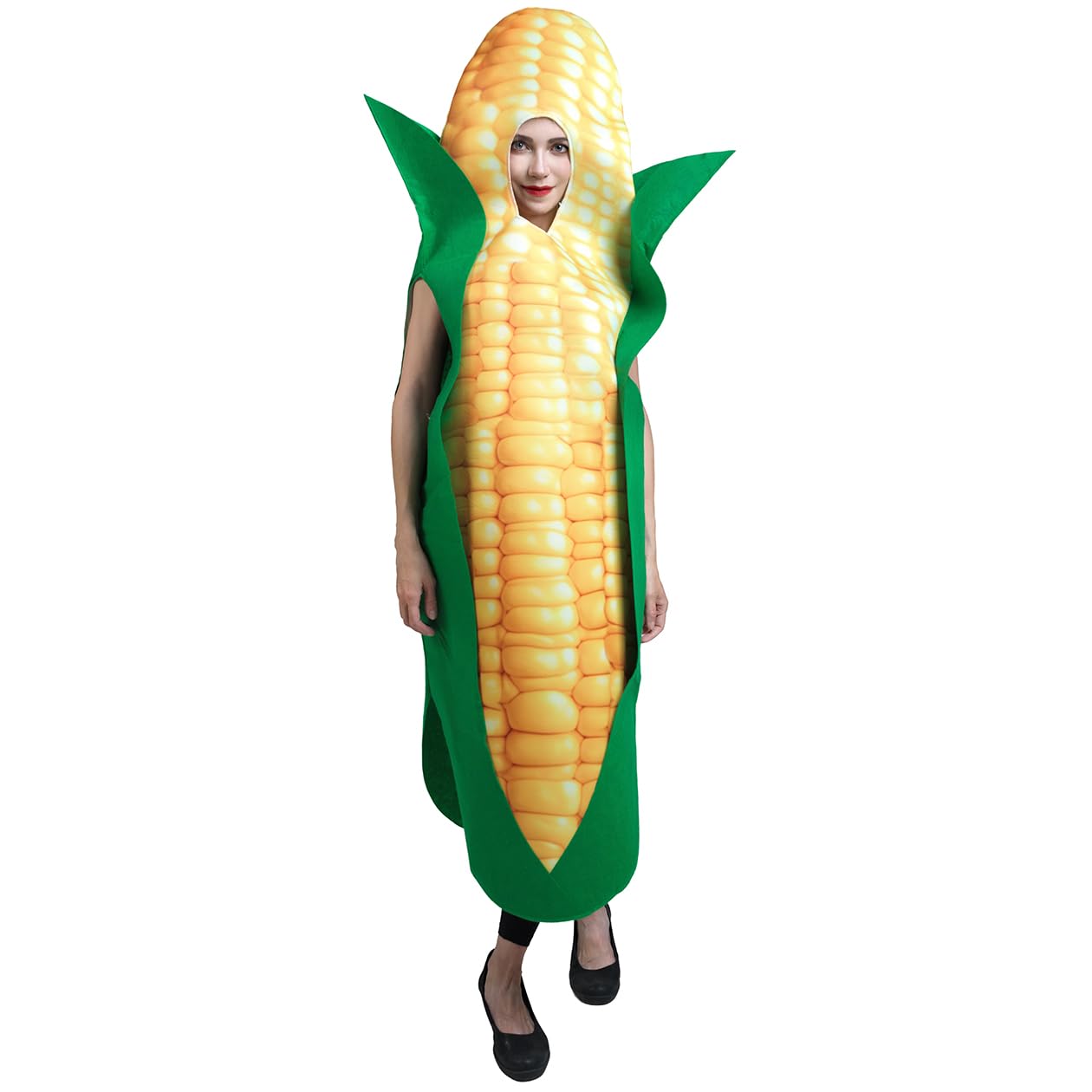 DSplay Unisex Adult Corn Costume Cosplay Fun Food Crops Corn Tunic Cosplay Halloween Costumes Adults