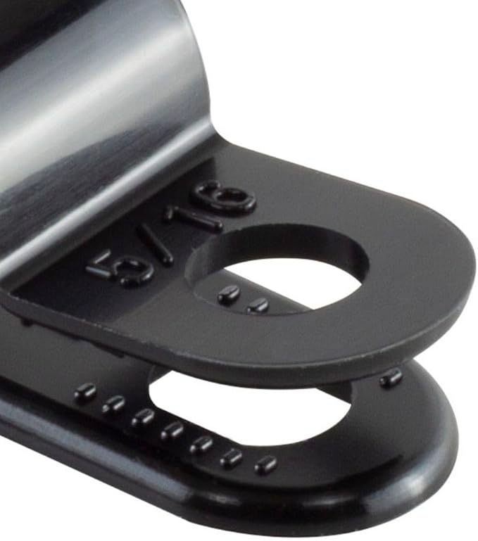 GTSE Black Nylon Plastic Cable Clamps, 5/16" Screw Mounts for Cable, Rope, Tube Management, 100 Pack
