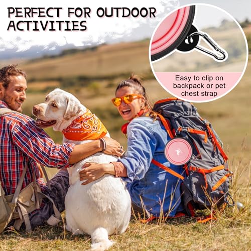 Collapsible Dog Bowls for Travel, 2-Pack Dog Portable Water Bowl for Dogs Cats Pet Foldable Feeding Watering Dish for Trav...