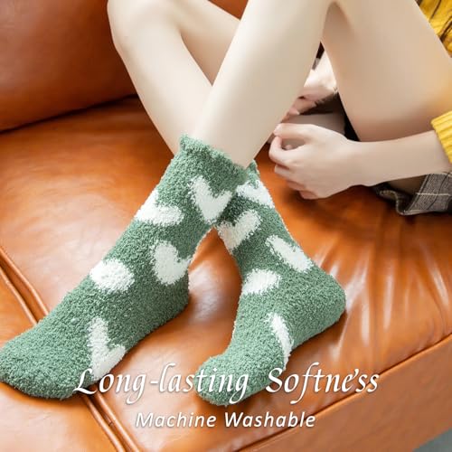 3 Pairs Winter Thick Socks for Women, Heart-shaped Pattern Winter Breathable Warm Socks Cozy Hiking Boot Sock for Cold Wea...