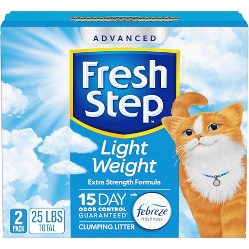 Fresh Step Light Weight Advanced Extreme Cat Litter with Febreze Freshness, Extra Strength Formula Clumping Litter, 25 lb...