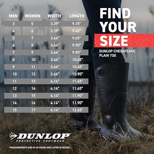 Dunlop Chesapeake Rubber Boots for Men & Women – PVC - Waterproof - Lightweight Garden, Fishing & Rain Boots with Soft Toe...